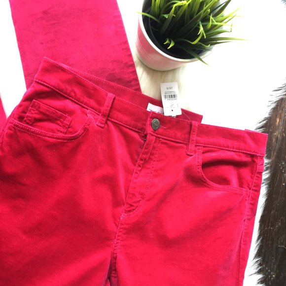 LOFT Magenta Kiss Velvet Skinny Pants 8 29 NWT NEW - Picture 5 of 8